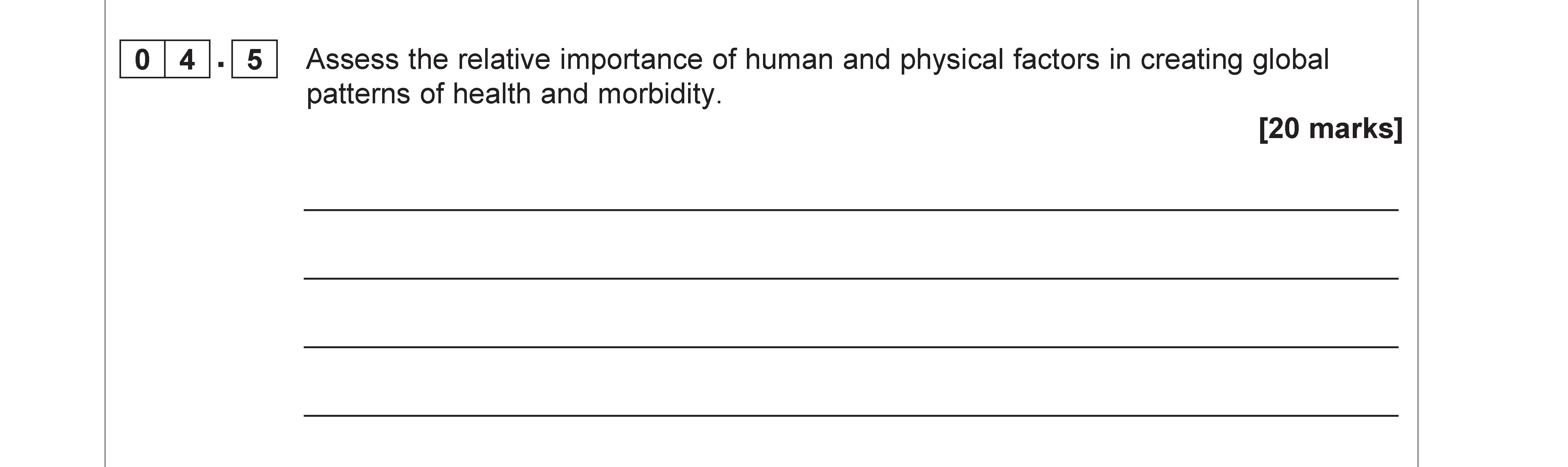 Assess-the-relative-importance-of-human-and-physical-factors-in-creating-global-patterns-of-health-and-morbidity-AQA-A-Level Geography-Question 4-2022-Paper 2.png